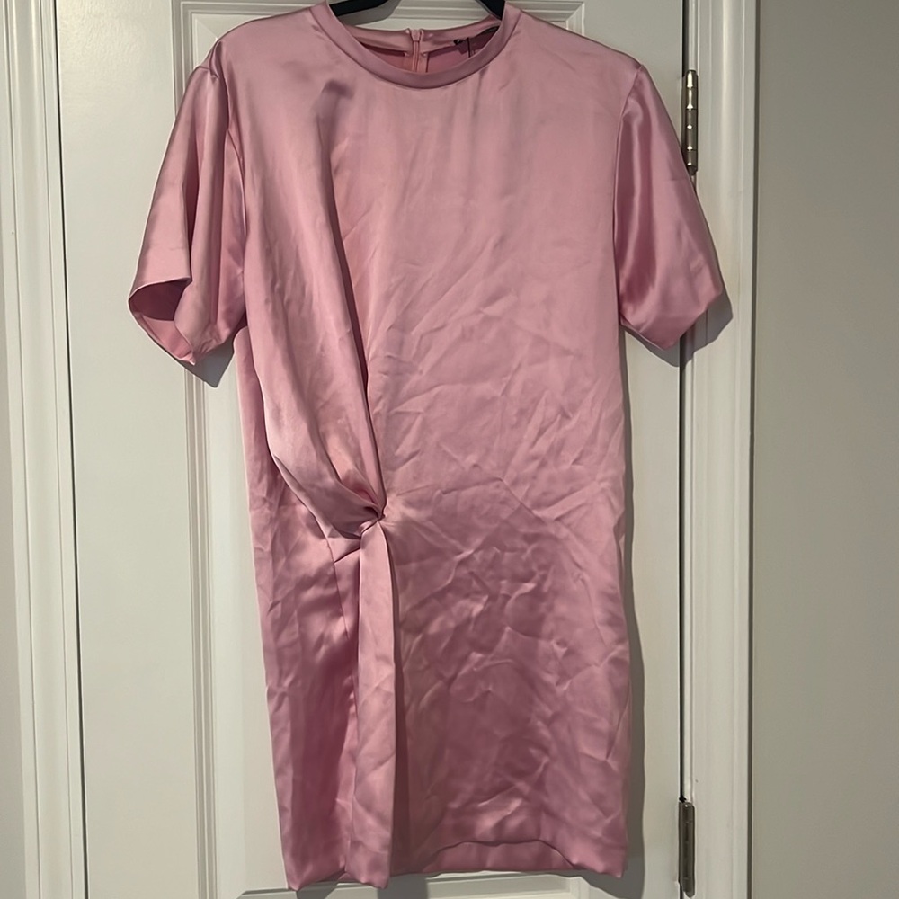 Zara pink small satin mini dress